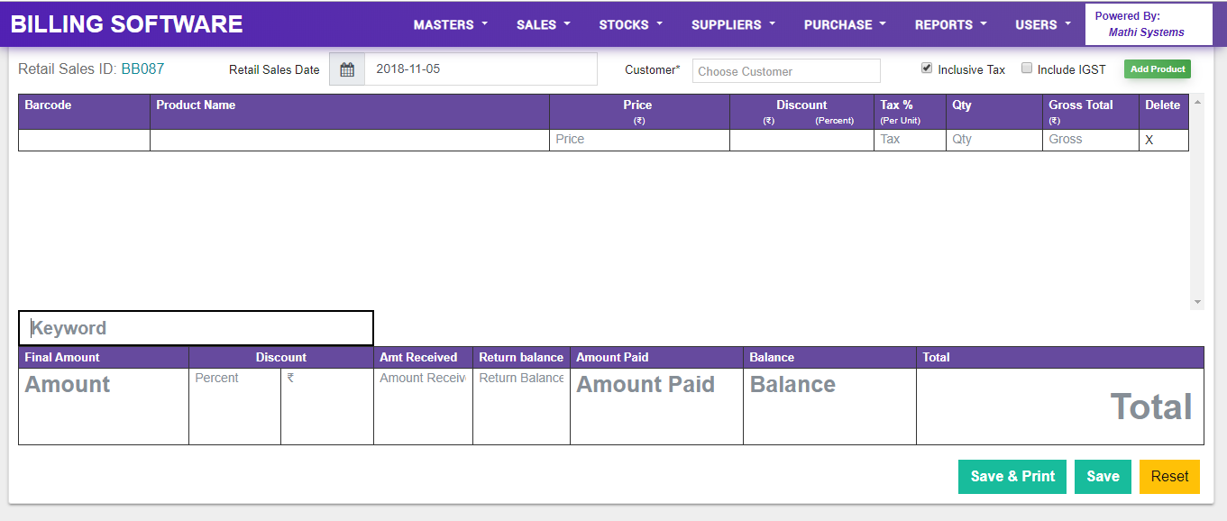 POS Billing Software
