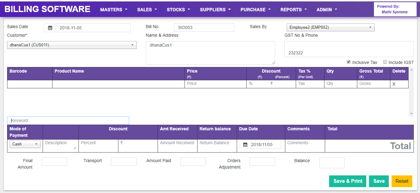 POS Billing Software
